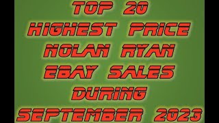 Sports Cards Worth MONEY!! Highest Price NOLAN RYAN sales on eBay Sept 2023 - Episode 1