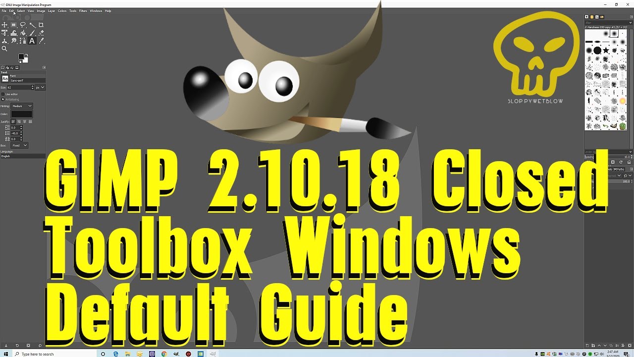 GIMP Tutorial Basics: Fix GIMP Toolbox / Windows Missing Closed On ...