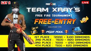 🔥🔥 Free Fire Tournament Day 2🏆🏆 || Big Battle Begins! ||💎💎 Live Giveaway Weekly Memberships 💎💎 🏆🎮