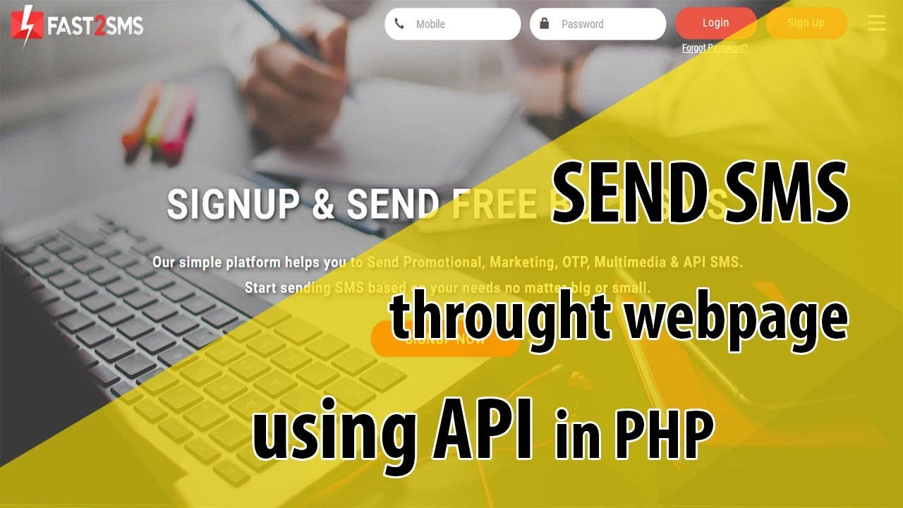 Send Sms Through A Webpage Using Fast2sms Api In Php Youtube
