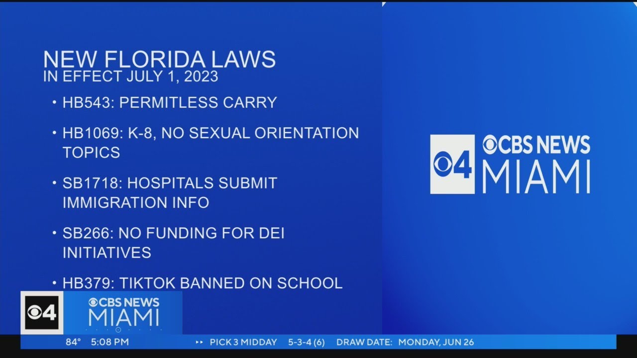 New Florida Laws Go Into Effect On July 1st - YouTube