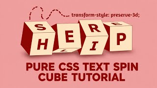 Pure CSS Cube Text Spin Animation Using HTML and CSS. #css #html #webdevelopment #coding #animation