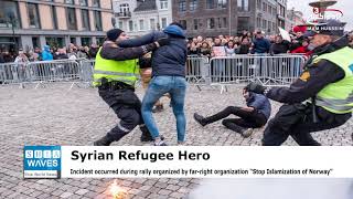 Syrian refugee confronts man burning Holy Quran in Norway