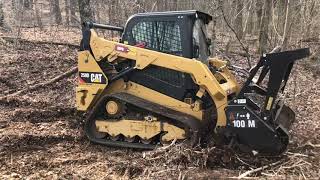 #16, Clearing out the woods with a CAT 259D and HM215C Forestry Mulcher