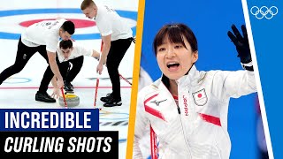 The most INCREDIBLE Curling Shots at Beijing 2022!