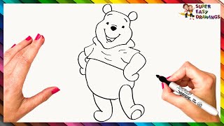 How To Draw Winnie The Pooh Step By Step 🐻 ❤️Winnie The Pooh Drawing Easy