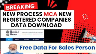 MCA New Register Company Data Download New Process 2025 | MCA Data for Banking and Other sales