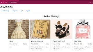 Project 2: Commerce |CS50's Web programming with python & java script