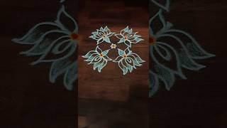 Beautiful flower kolam design with dots #rangoli #beautiful #flowerkolam #kolamdesigns #shorts