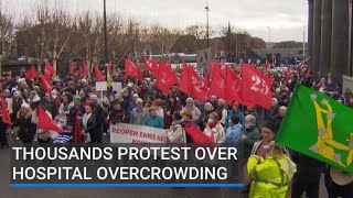 Thousands protest over hospital overcrowding