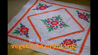 vegetable printing table cloth HS\u0026HSSpillowcover #vegetableprinting #workexperience