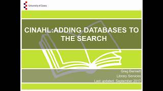 CINAHL: Adding databases to the search