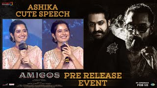 Ashika Cute Speech | Amigos Pre Release Event | Kalyan Ram | NTR | Rajendra Reddy | Ghibran