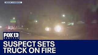 Suspect sets truck on fire after police pursuit | FOX 13 Seattle