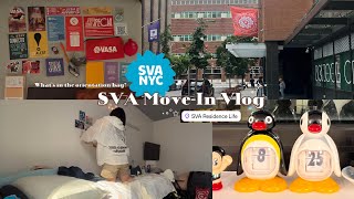 college move in vlog | NYC art school| school of visual art (+orientation bag) ⊹₊⟡⋆