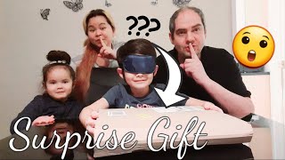 BLINDFOLDED | SURPRISING OUR SON WITH A NEW FIRE HD 8 TABLET!!!