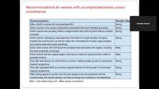 MS Urology Online Presentations at SIUT on 20th May 20: Surgical Management of Urinary Incontinence