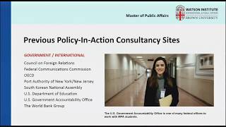 Brown University Master of Public Affairs Consultancy Information