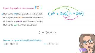 8 Maths | Algebra - Expanding double brackets using FOIL