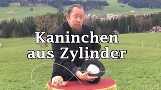 Ein echtes Kaninchen aus dem Zylinder zaubern