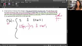 Piecewise Function Word Problem/Context