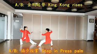 陈式太极拳段位制一段对打套路分解动作教学Chen Style level 1: pair hit complete Decomposition Teaching of sparring routine