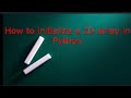 How to initialize a two-dimensional array in Python