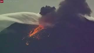 Jan 10, 2025: Semeru Volcanic Eruption at Night, Indonesia