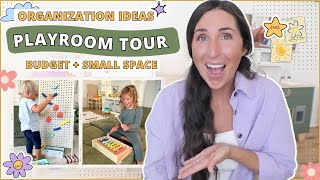 PLAYROOM TOUR: Playroom ideas for toddlers + preschoolers on a budget [+ Playroom Organization Tips]