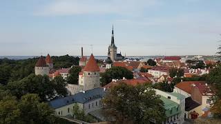 Tallinn, Estonia: Old Town and Baltic Sea from Patkuli viewing platform