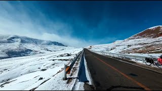 冬季骑行西藏，艰难翻过雪山后找不到露营地，只能在路边搭帐篷丨#徐云流浪中国