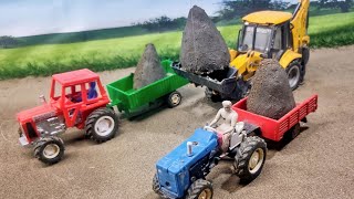 Mini tractor loading transporting to JCB | JCB loading tractor trolley| CS toy|@ToysForKhelna @CSTOY