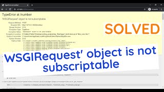 'WSGIRequest' object is not subscriptable error solved in Django