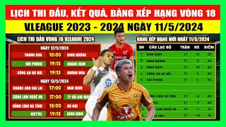 Lịch Thi Đấu, Kết Quả, Bảng Xếp Hạng Vòng 18 V.League 2023 - 2024 Ngày 11/5 | HAGL Cản Bước Nam Định