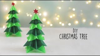 How to Make an Easy Paper Christmas Tree |  Paper Xmas Tree DIY Tutorial