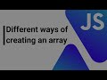 Different ways of creating an array in JavaScript | AnaghTech |