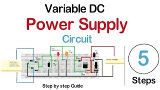 How to make Variable DC power supply | DC power supply Circuit