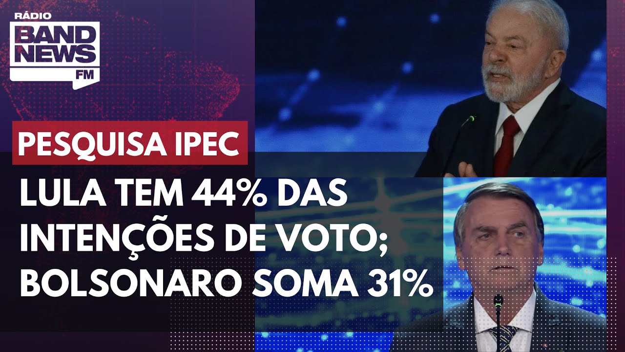 Pesquisa IPEC: Lula Tem 44% Das Intenções De Voto; Bolsonaro Oscila E ...