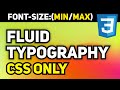 Min Max Font Size Responsive Fluid Typography | Auto Resize Font | CSS Tricks | Clamp CSS Function
