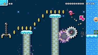 Run on the Snow field 2　【120sec】 by どせいさん_ 🍄 Super Mario Maker 2 #adg 😶 No Commentary