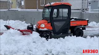 Snow Plowing Kubota RTV 900 Western V Plow