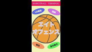 【バスケ】エイトオフェンスの動き　1分で分かるオフェンス戦術！　#shorts   #バスケ  #バスケ上達