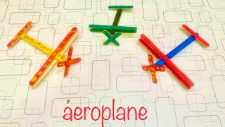 how to make a aeroplane with popsicle | ice cream stick airplane | craft and diy