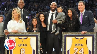 The Lakers retire Kobe Bryant’s No. 8 and No. 24 | Ceremony & Speeches | NBA on ESPN