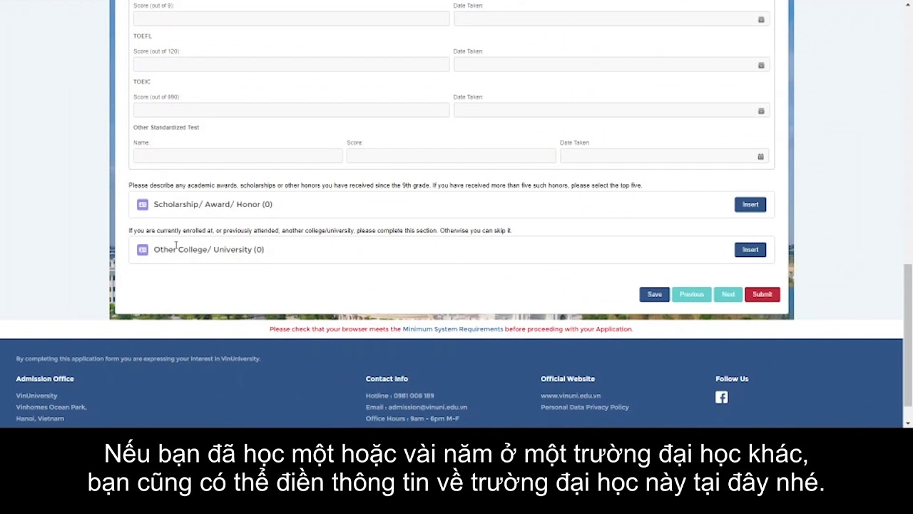 Vinuniversity Application Instructions Youtube