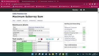 Coding - CSES 1643 Maximum Subarray Sum