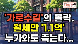 '가로수길'의 몰락. 월세만 '1.1억' 누가와도 죽는다. 강호동도 손 뗐다! 투자자, 세입자 모두 망해 나가는 강남 신사동! 부동산 아파트 상가 이야기 하락 폭락 노가다 노비