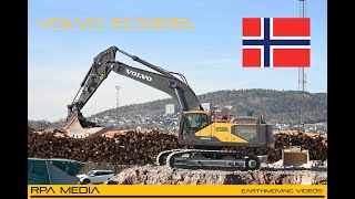 NEW Volvo EC530EL on a fjord in Norway