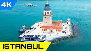 2023 Istanbul Turkey - Maiden Tower, Bosphorus Bridge, Suleymaniye Mosque - 4K Drone Video