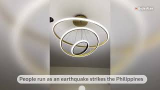People run as earthquake hits the Philippines